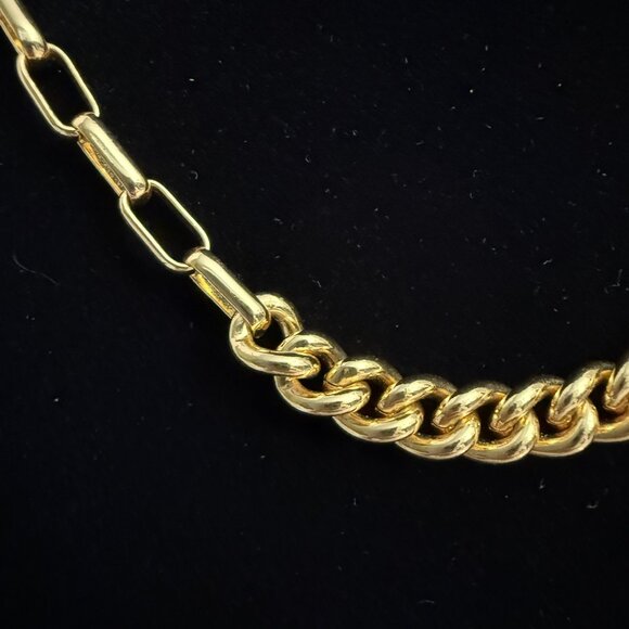 Madewell Gold Plated Brass Dual-Link Chain Necklace Curb Link Paperclip - Picture 11 of 13